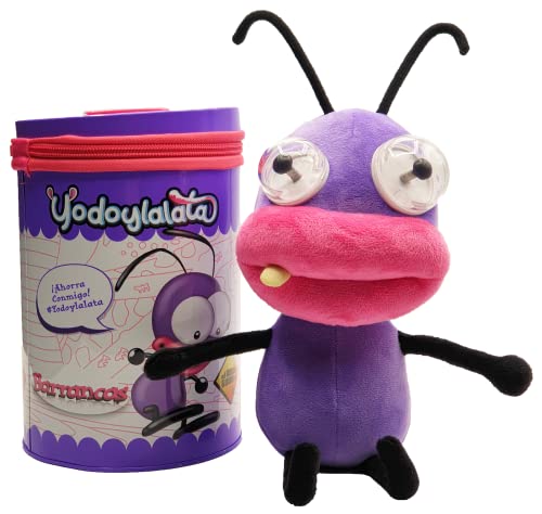 Wallatoys - Peluche Yodoylalata Barrancas El hormiguero - Incluye Lata/Hucha Sonora - No requiere montaje - A partir de 3 años - Medidas 20x13,5x13,5cm