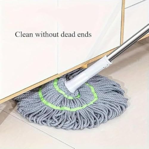 Image of Twist Mop with Long Handle | Super Absorbent Microfiber Floor Cleaning Mop | Easy Twist Wringing Wet & Dry Cleaner for Tile, Marble, Granite & Wooden Floors | Home, Kitchen & Bathroom Cleaning
