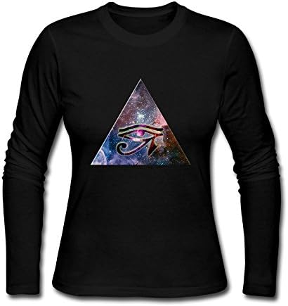 Pyramid Eye Of Horus Women's Long Sleeve Cotton Crewneck T-Shirt