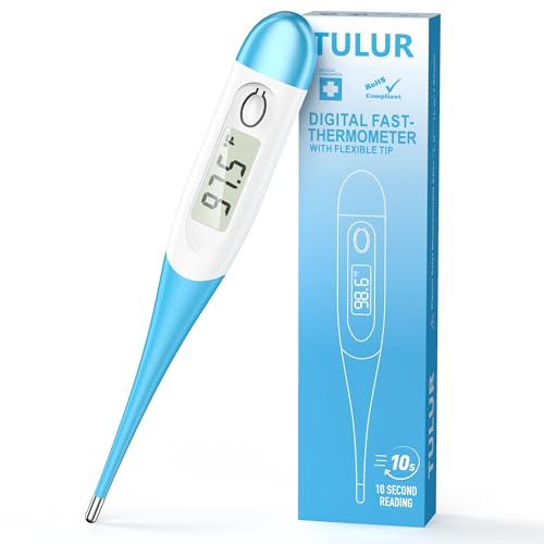 Thermometer for Adults with 10 Seconds Fast Accurate Reading, Baby Thermometer for Oral, Rectal or Under Arm Use, Digital Thermometer with Fever Alarm, Large LCD Display