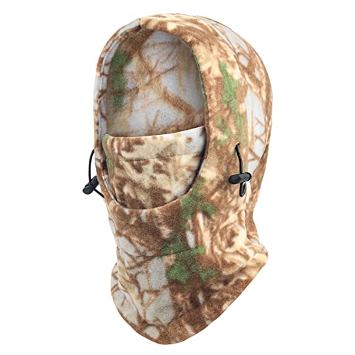 homeemoh Camo Balaclava Face Mask Hunting Fleece Hood Hat Winter Windproof Camoflage Hat for Hunting Cycling Motorcycle,Camo 1