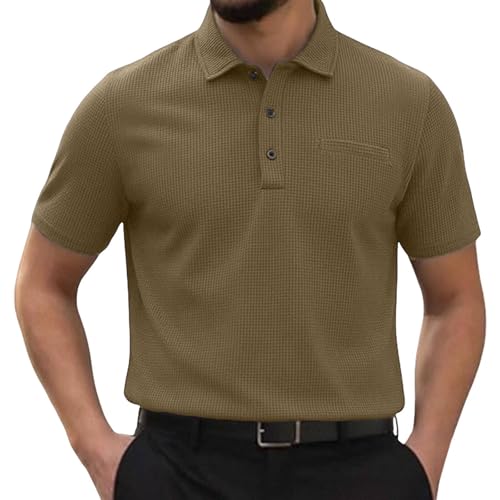 Franterd Polo para Hombre Manga Corta Verano Cuello con Botones Camiseta Atlético Casual Transpirable Ligera para Trabajo Golf