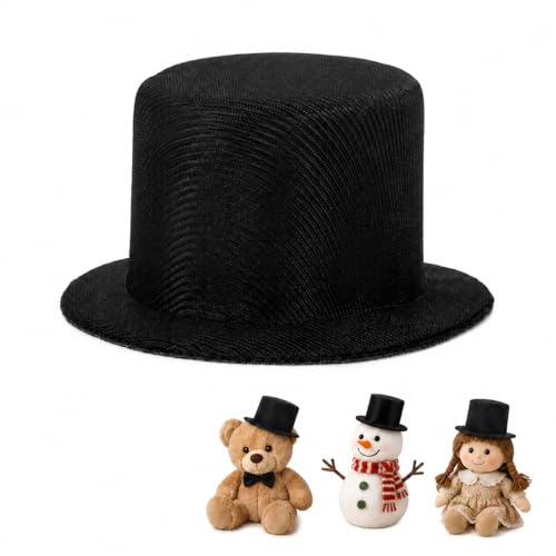 Zerodeko Mini Top Hat Snowman Hats for Crafts for DIY Doll Craft and Snowman Decoration 3.54X3.54X1.77In Miniature for Holiday Party and Home Decor
