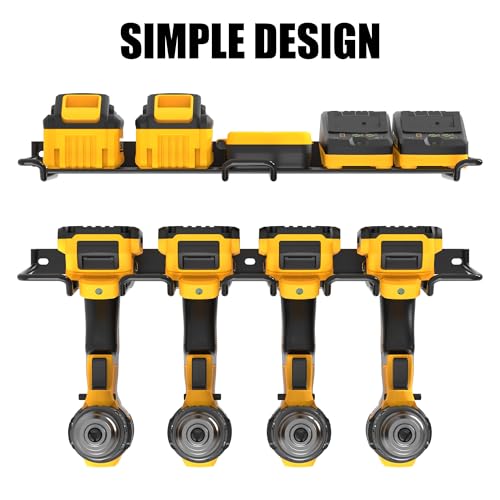 UNITEDPOWER Wall Mounted Drill Rack & Tool Shelf, Power Tool Organizer Holder, Heavy Duty Utility Storage Rack for Cordless, Battery Powered Hand Tools, Workshop, Shed, Garage