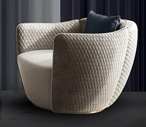 Swivel Chair 360 Degree Rotate New Idea Designer Quilting Armchair Single Sofa Set Lounge Accent Chair Modern & Luxury and 3X Comfortable for Living Room or Bedroom (Grey) (Set of1)-image-37