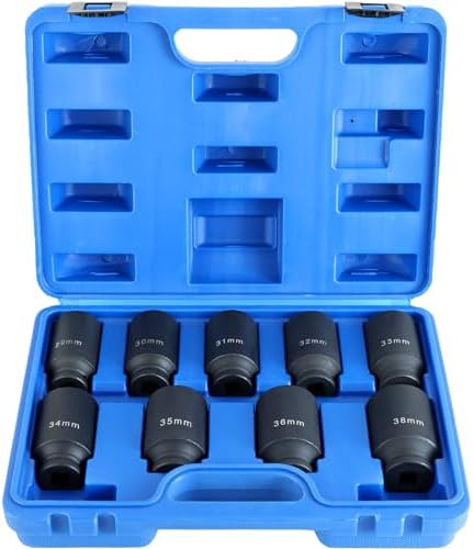1 7/16 Socket SCITOO 5pcs Deep Spindle Axle Nut Impact Socket Set 1/2 6 ...