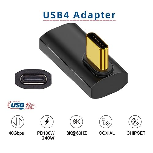 Image of chenyang USB C Connector USB4 Type C 240W Power 40Gbps Data 8K Video Extension Connector Adapter Low Profile Right Angled