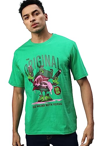 Image of Veirdo Men's Cotton Graphic Oversized Fit T-Shirt