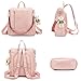 Soperwillton Women Backpack Purse PU Leather Anti-theft Fashion Shoulder Bag Travel Backpack Set 3pcs