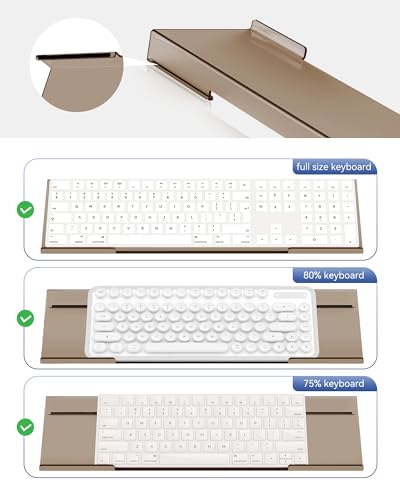 Image of Computer Keyboard Wrist Rest Stand for Desktop(Coffee), Keyboard Riser | Ergonomic Acrylic Keyboard Holder, Keyboard Hand Rest, Pain Relief for Typing, Multiple Colors