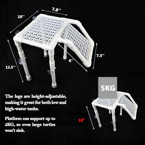 Image of StellarOcean Turtle Tank Accessories, Large Turtle Basking Platform for Aquatic Turtles, Aquarium Dock for 25 /29 /40 /50 /55Gal red Ear Tortuga ramps(SW-10')