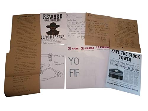 12 Item Replica Movie Prop Collection featuring Marty McFly/Doc Brown/Hill Valley