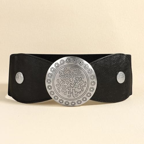 Stretchy Waist Chain Unique Buckle Wide Belt For Women Proms Stage And Club Party For Jeans Dresses4