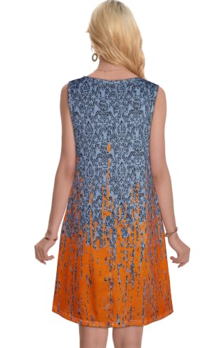 Image of elescat Summer Dresses for Women Boho Sleeveless Pocket Tshirt Sundresses | Two Hidden Pockets, Solid or Floral, Casual Flowy A Line, Loose Beach Cover Up, 2026 Fashion Vintage Outfits, Vacation Crusie