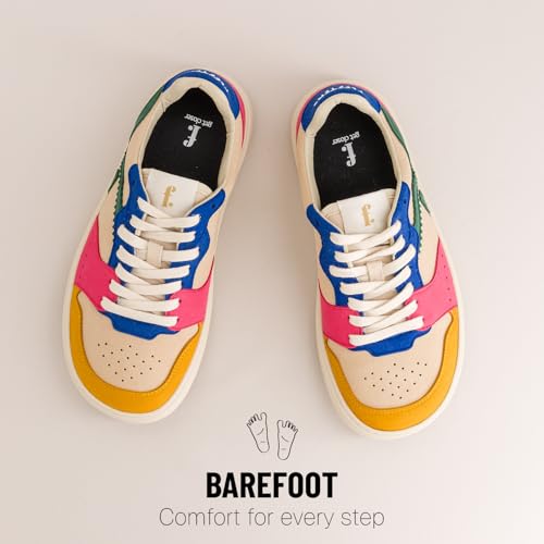 Image of Mango Barefoot Sneakers - 80's Retro Street Style - Unisex Minimalist Shoes - Zero-Drop Flexible Sole - Lightweight Design - Vegan Materials
