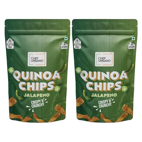 Image of Chef Urbano Quinoa Chips Jalapeno 85g PACK OF 2 | Gluten Free | | Vegan | Low GI| Crunchy Healthy Snacks | High Protein and Fiber Rich | Good for Diet | Good for Kids
