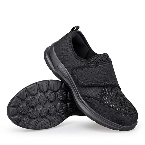 Men's Women's Mesh Round Toe Hook and Loop Loafers with Arch Support Casual Breathable Slip-On Orthopedic Sneakers Comfort Lightweight Non-Slip Driving Walking Shoes