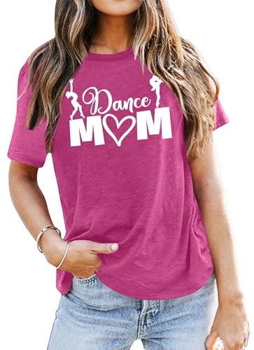 VVNTY Dance Mom Shirt for Women: Dancing Mama T Shirt Funny Letter Print Tee Tops