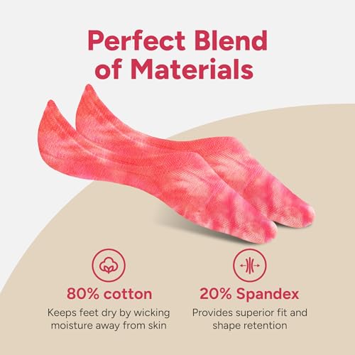 Image of Eedor No Show Socks Women - Low Cut Ankle, Non Slip | Breathable Cotton & Spandex, Flat Boat Line Invisible Socks with Silicone Heel Grips, for Flats, Heals, Loafers