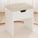 Devoko Taburete Tocador, Silla de Tocador Maquillaje con Almacenaje, Taburete para Tocador Maquillaje Tapizado Moderno, para Dormitorio, Vestidor, Entrada, Blanco