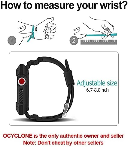 Miniatura 5 de OCYCLONE Compatible for Apple Watch Band Series 8 7 SE 6 5 4 3 2 1, Watch Band with Case Fit with Apple Watch 38mm 40mm 41mm 42mm 44mm 45mm for