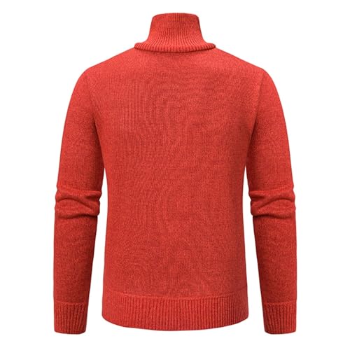 Men's Long Sleeve Quarter Zip Sweater Slim Fit Casual Business Pullover Warm Winter Turtleneck Top with Front Pocket3