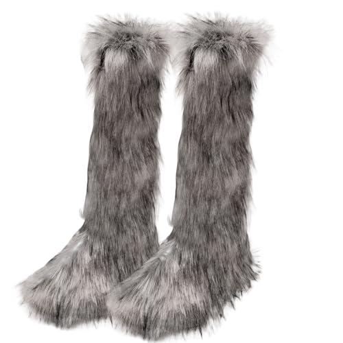 Jambières d'hiver en fourrure longues avec poignets pour fêtes et spectacles
