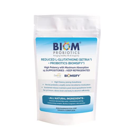 High Potency 500mg Reduced L-Glutathione (Setria Brand) + Probiotic Suppository. Maximum...
