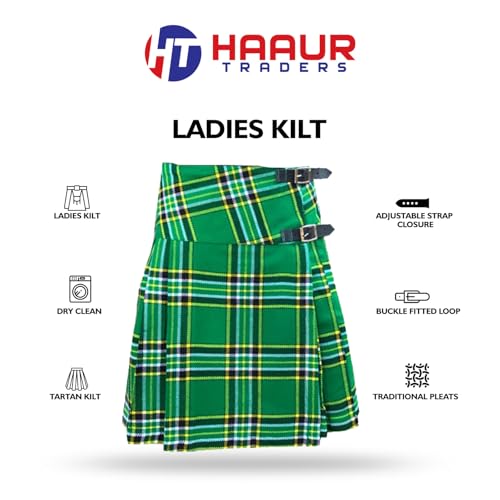 Women’s Mini Scottish Traditional Tartan Kilts Ladies Adjustable Leather Buckle High Rise Skirt2
