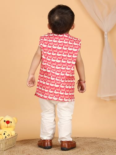 Image of POLKA TOTS Pure Cotton New Born Dress | Ultra-Soft, Breathable & Lightweight Sleeveless Jhabla Pant Set for Baby Boys & Girls | Baby Summer Clothes | Traditional Jabla & Pyjama Set for Newborns
