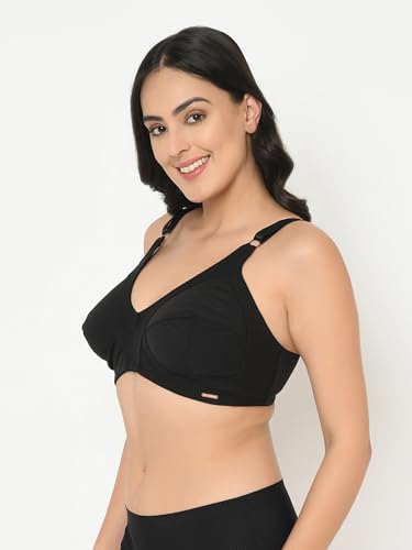 Image of Da Intimo Women's Cotton Non-Padded Non-Wired Full Coverage Bra | Comfortable Adjustable Strap Everyday Bra for Women & Girls -Set of 3 Combo, CL3-D177