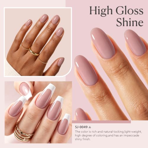 Image of AZUREBEAUTY 18ML Nude Pink Gel Nail Polish | Pure Nude Pink Soak Off UV /LED Gel Polish for French Tips, High Gloss Nude Pink Nail Art Gel for DIY Manicure Salon Use