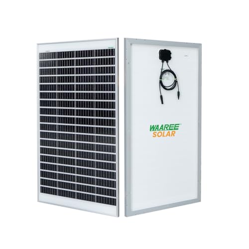 Image of WAAREE 150 Watt Solar Panel -12 Volt Mono perc Cells II High Efficiency II Residential Homes II Lightweight & Easy Installation II Eco-Friendly II 25 Years Performance Warranty || Pack of 1