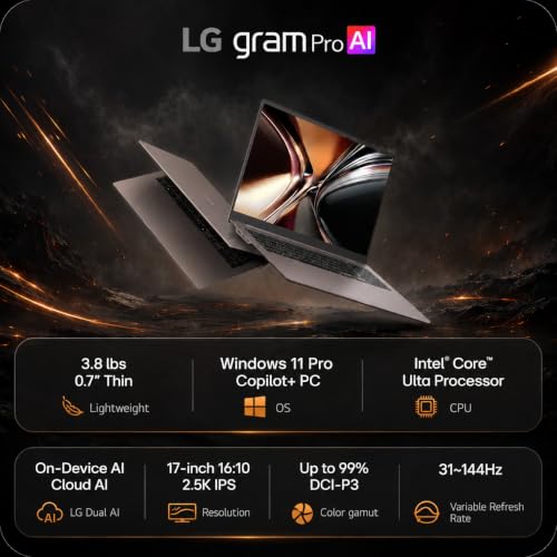 Image of LG gram Pro Max Gaming Laptop RTX 5050 32GB RAM 2TB Core Ultra 9 386H
