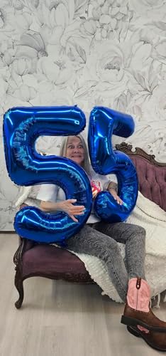Image of 5 Balloon Numbers Birthday Decorations, 40In Navy Blue Balloons for Party | Eye-catching Appearance, Perfect Decorative Centerpieces, Convenient Self-sealing Structure, Widely for Various Occasions