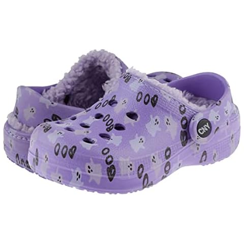 Capelli New York Girls Injected Eva Clog with Faux Berber Lining, Purple Ghost, Toddler 6/7 Cover