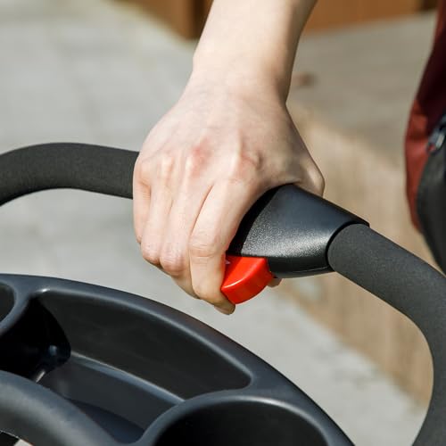 PawHut Hundewagen klappbar Hundebuggy für Hunde & Katzen bis 10 kg Katzenbuggy mit Netzfenstern Getränkbehalter Aufbewahrungskorb Katzenwagen Buggy Grau