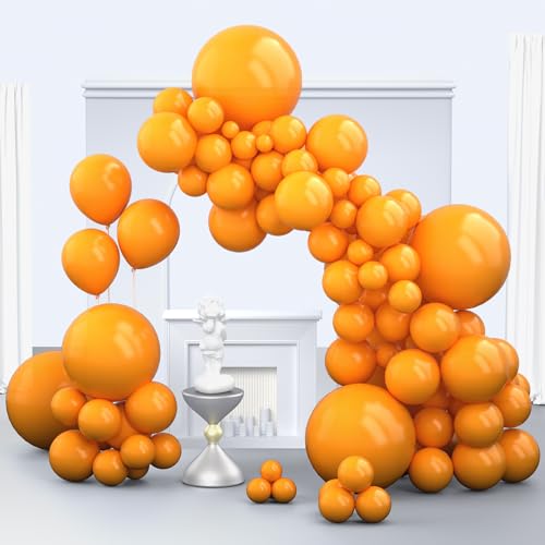 Zingnify Orange Yellow Balloons 150 pcs Different Sizes Pack of 18 Inch 12 Inch 10 Inch 5 Inch Tangerine Yellow Balloons for Balloon Garland Balloon Arch as Birthday Party Wedding Decorations