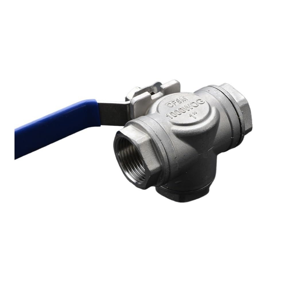 1/4" 3/8" 1/2" 3/4" 1" -2" BSP NPT Female Full Port T L Port Tee 3 Ways 304 316 Stainless Steel Ball Valve Connector Water Gas(3/4",BSPP SS304 L-Port)