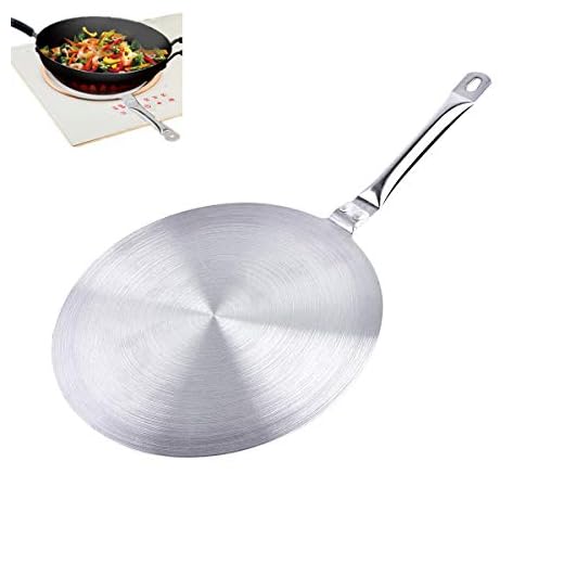 Heat Diffuser Simmer Ring Plate,9-1/4 inch Stainless Steel Coffee/Milk Cookware Simmer Ring Induction Hob Plate Heat Diffuser for Gas Electric Stove Glass Cooktop Converter Induction Hob Adapter