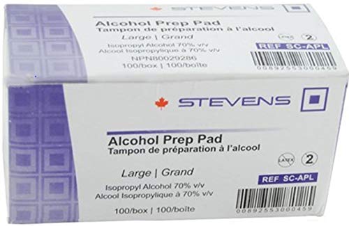 Tampon d'alcool Stevens stérile grand format - 100/boîte