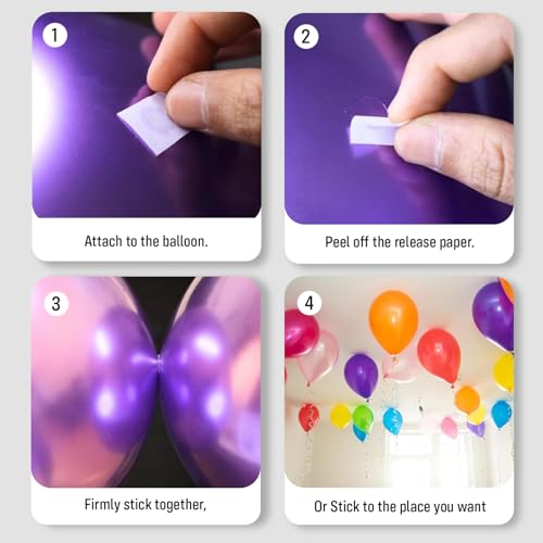 Image of Party Propz Balloon Decoration Kit - Set of 6 Pcs Balloon Arch Kit | 2 Pcs (200 Dots) Glue Dots For balloons | 2 pcs Balloon Arch Tape | 2 pcs Balloon Tying Tool | Balloon arch Strip and Glue Dots