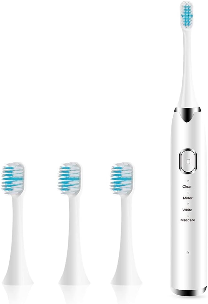 WOSUK Sonic Electric Toothbrushes, Sonic Electric Toothbrushes Travel-Friendly Design 4 Modes 16 Gears with 4 Brush Heads USB Fast Charge Built-in Smart Timer for Adults and Kids