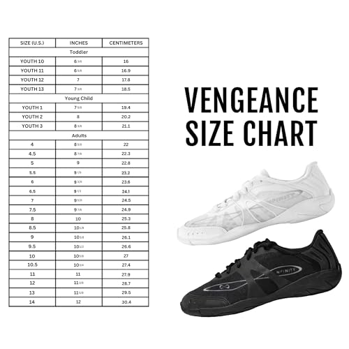 image for Nfinity Vengeance Black Cheer Shoes for Youth Girls – High-Performan
