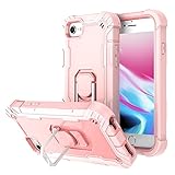 Hitaoyou IPhone SE 2022 Case, IPhone 8 Case, IPhone 7 Case, Slim Fit Hard Case with 360° Ring Holder Kickstand Magnetic Car Mount Supported Protective Girls Women Cover for IPhone 8/7/SE 2020,rosegold