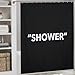 Ohocut Black Shower Curtain, Minimalist Funny Bathroom Shower Curtains, Aesthetic Shower Curtains for Bathroom, 120 GSM Heavy Duty Polyester Fabric Waterproof Shower Curtain 72''x72''