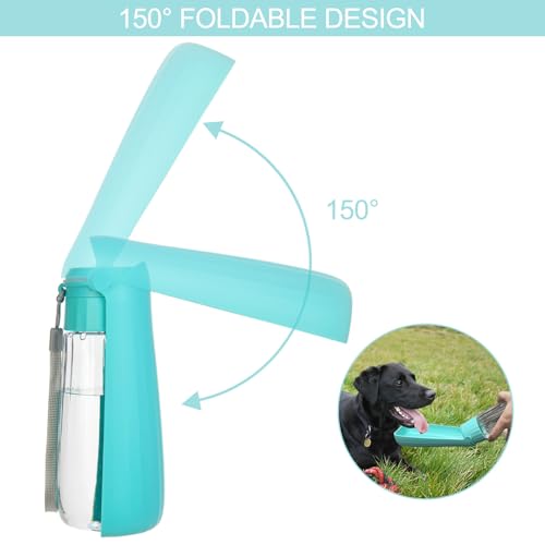 Newaner 550ml Trinkflasche Hunde für Unterwegs, Hundetrinkflasche für Unterwegs, Wasserflasche Hunde für Unterwegs, Hund Wasser Unterwegs, Dog Water Bottle, für Unterwegs,Täglich Spazieren (Blau)