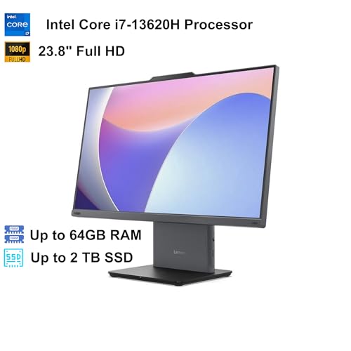Image of Lenovo 24 inch FHD All-in-One Business Desktop Computer, Windows 11 Pro,Intel Core i7-13620H (10-Core,4.9GHZ) Processor,16GB RAM,1TB SSD,WiFi 6,for Home Office & Business Efficiency