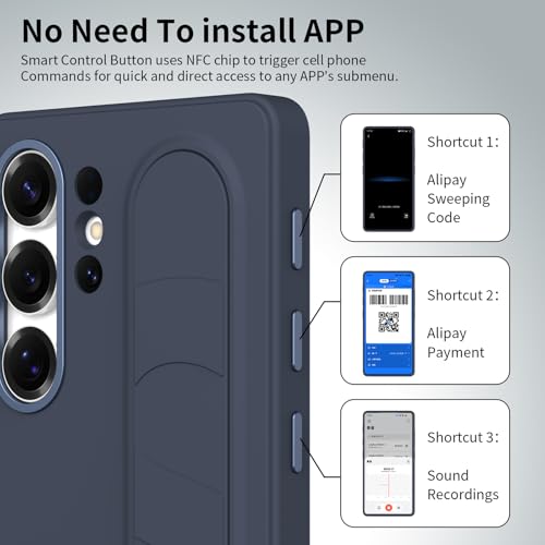 Image of for Samsung Galaxy S23 Ultra 5G with Smart Button, Standing Grip Phone Case with Kickstand, for Samsung S23 Ultra 5G Case Smart Button Cover | Hand Strap | Soft Touch | Stand Grip | Smart Butto