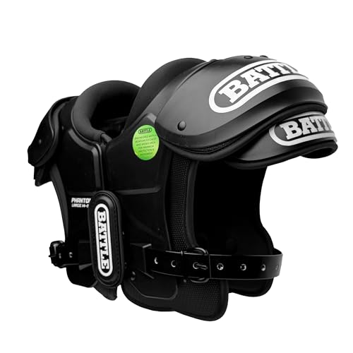 Battle Sports Phantom Football Shoulder Pads, Youth Size, Lightweight Design with Impact Protection